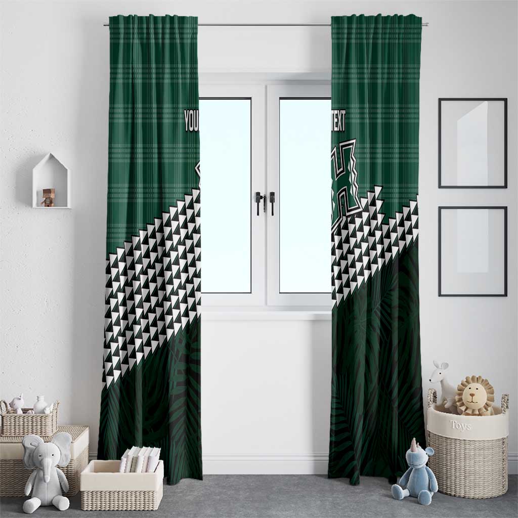 Rainbow Warriors Hawaii Personalized Palaka Window Curtain - Polynesian Pride