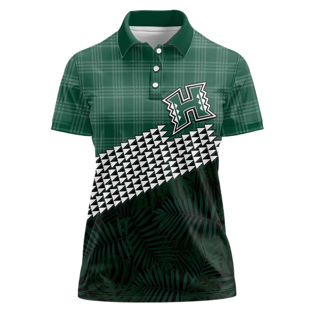 Rainbow Warriors Hawaii Personalized Palaka Women Polo Shirt - Polynesian Pride