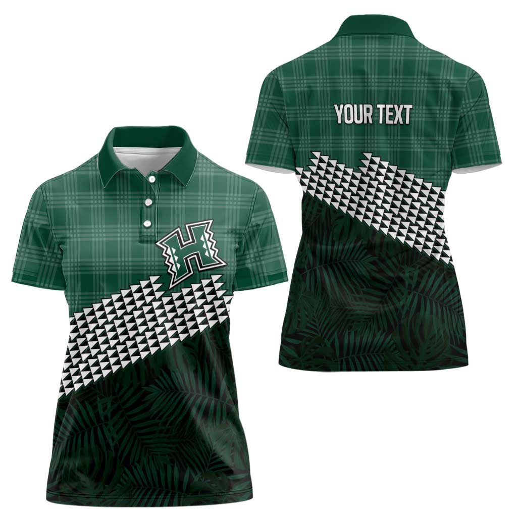 Rainbow Warriors Hawaii Personalized Palaka Women Polo Shirt - Polynesian Pride