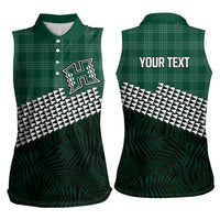 Rainbow Warriors Hawaii Personalized Palaka Women Sleeveless Polo Shirt - Polynesian Pride