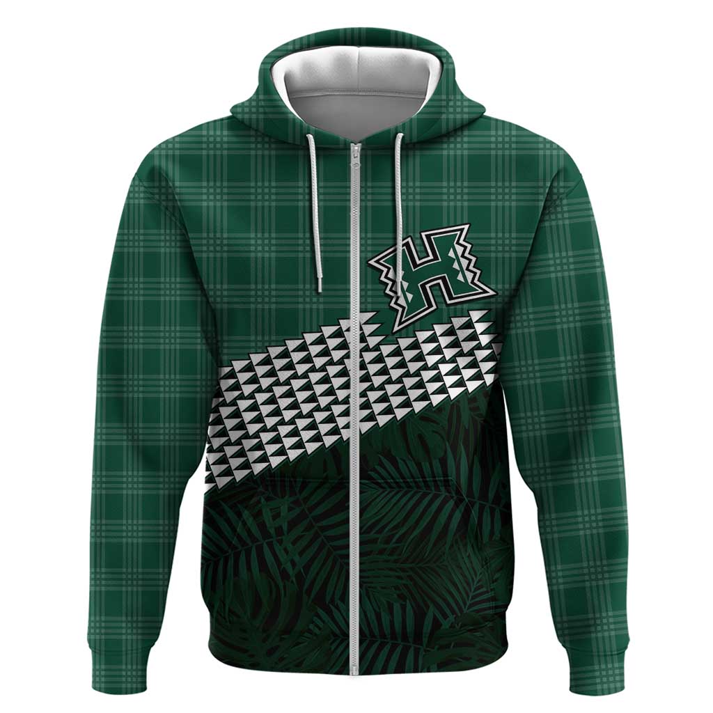 Rainbow Warriors Hawaii Personalized Palaka Zip Hoodie - Polynesian Pride