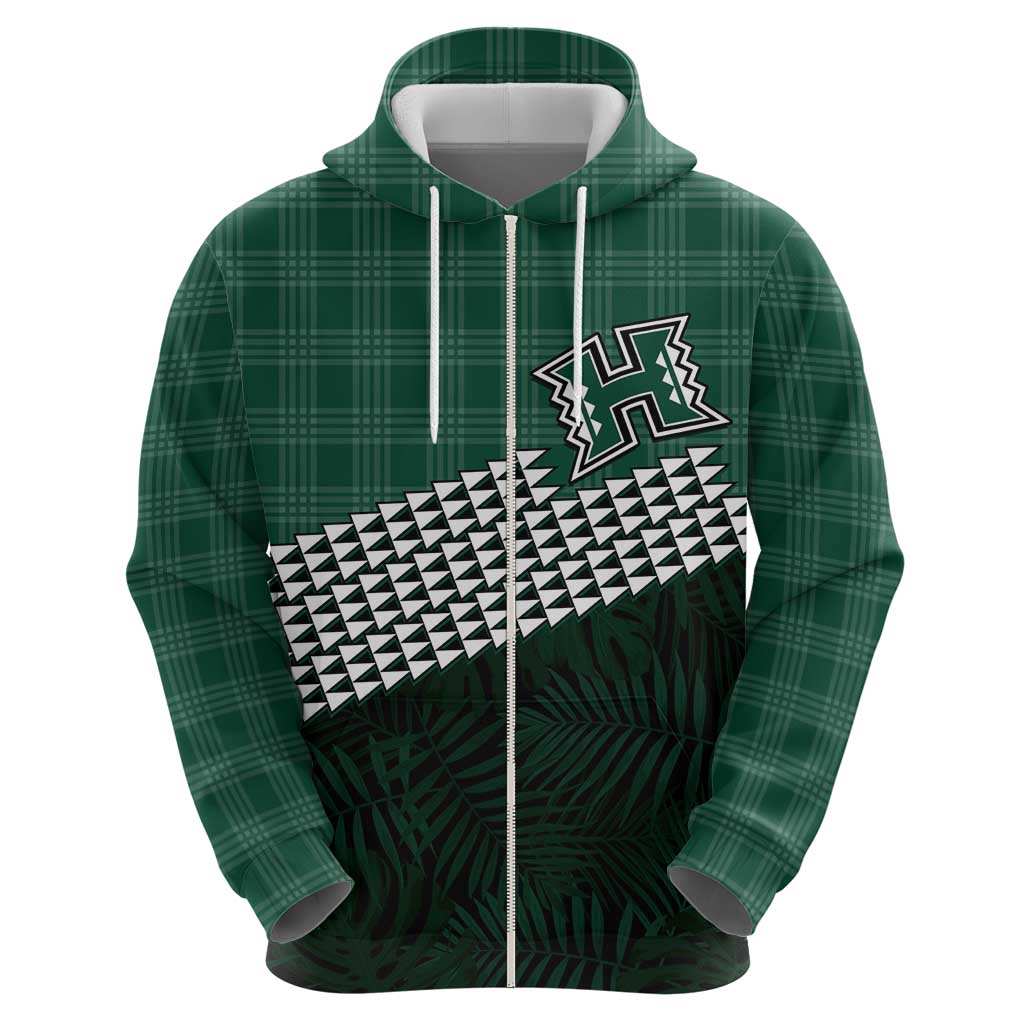 Rainbow Warriors Hawaii Personalized Palaka Zip Hoodie - Polynesian Pride