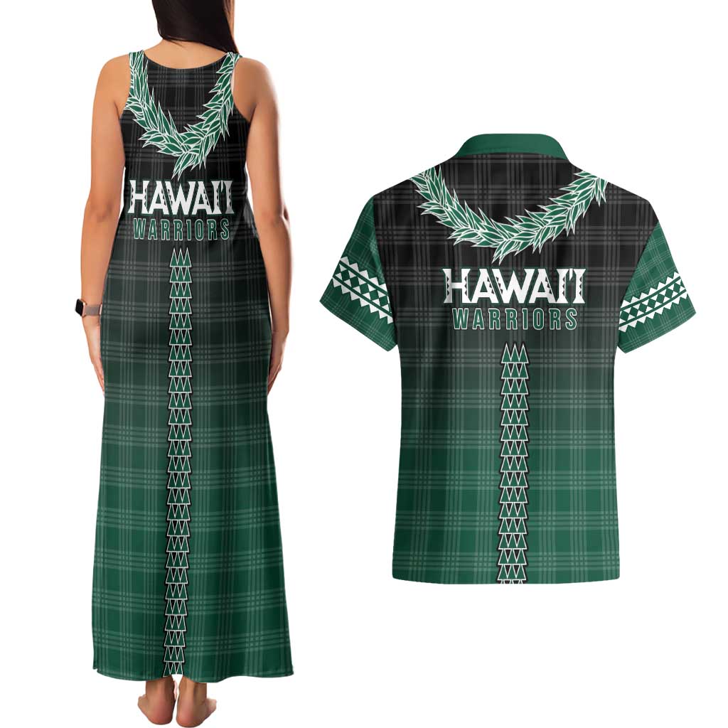Rainbow Warriors Hawaii Palaka Couples Matching Tank Maxi Dress and Hawaiian Shirt Maile Lei - Polynesian Pride