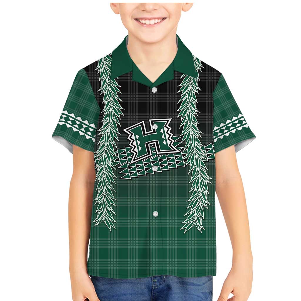 Rainbow Warriors Hawaii Palaka Family Matching Mermaid Dress and Hawaiian Shirt Maile Lei - Polynesian Pride