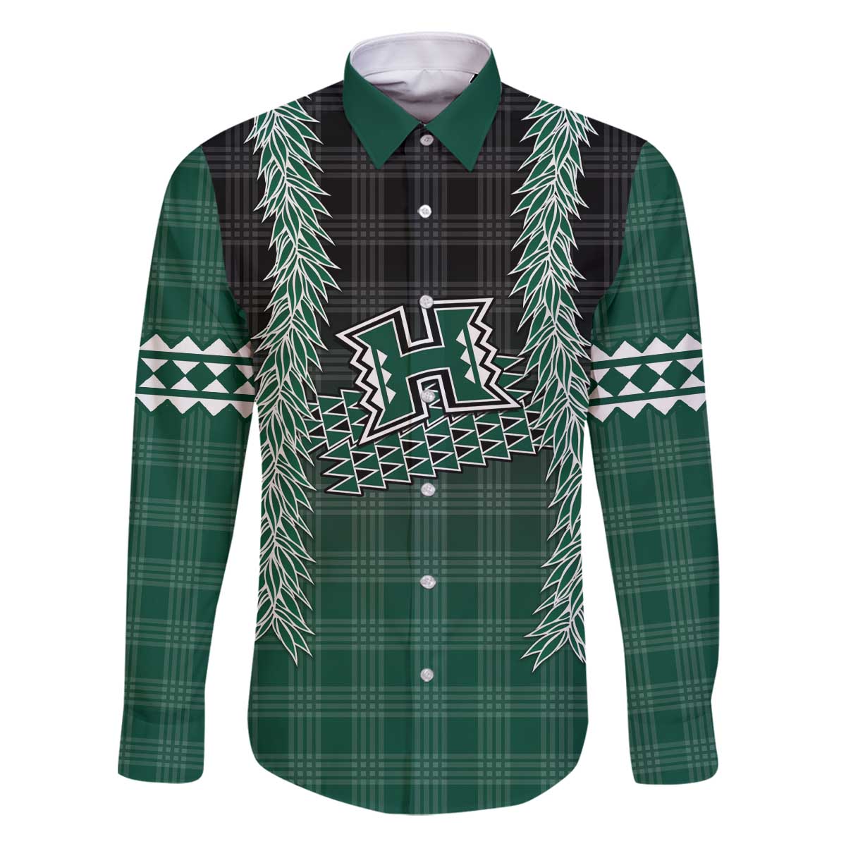 Rainbow Warriors Hawaii Palaka Family Matching Off The Shoulder Long Sleeve Dress and Hawaiian Shirt Maile Lei - Polynesian Pride