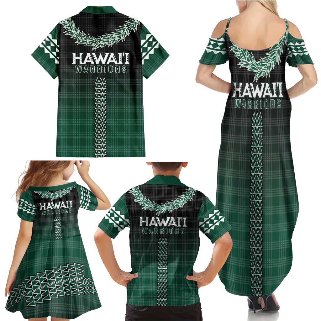 Rainbow Warriors Hawaii Palaka Family Matching Summer Maxi Dress and Hawaiian Shirt Maile Lei LT7 - Polynesian Pride