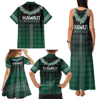 Rainbow Warriors Hawaii Palaka Family Matching Tank Maxi Dress and Hawaiian Shirt Maile Lei - Polynesian Pride