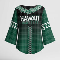 Rainbow Warriors Hawaii Palaka Kimono Sleeve Blouse Maile Lei - Polynesian Pride