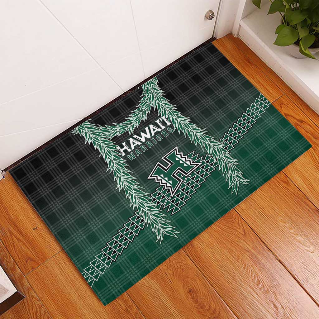 Rainbow Warriors Hawaii Palaka Rubber Doormat Maile Lei - Polynesian Pride