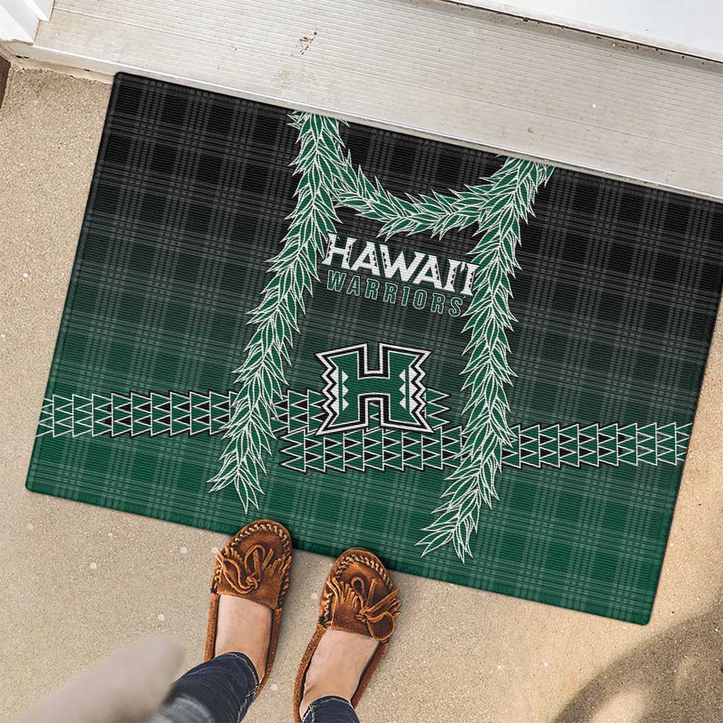 Rainbow Warriors Hawaii Palaka Rubber Doormat Maile Lei - Polynesian Pride