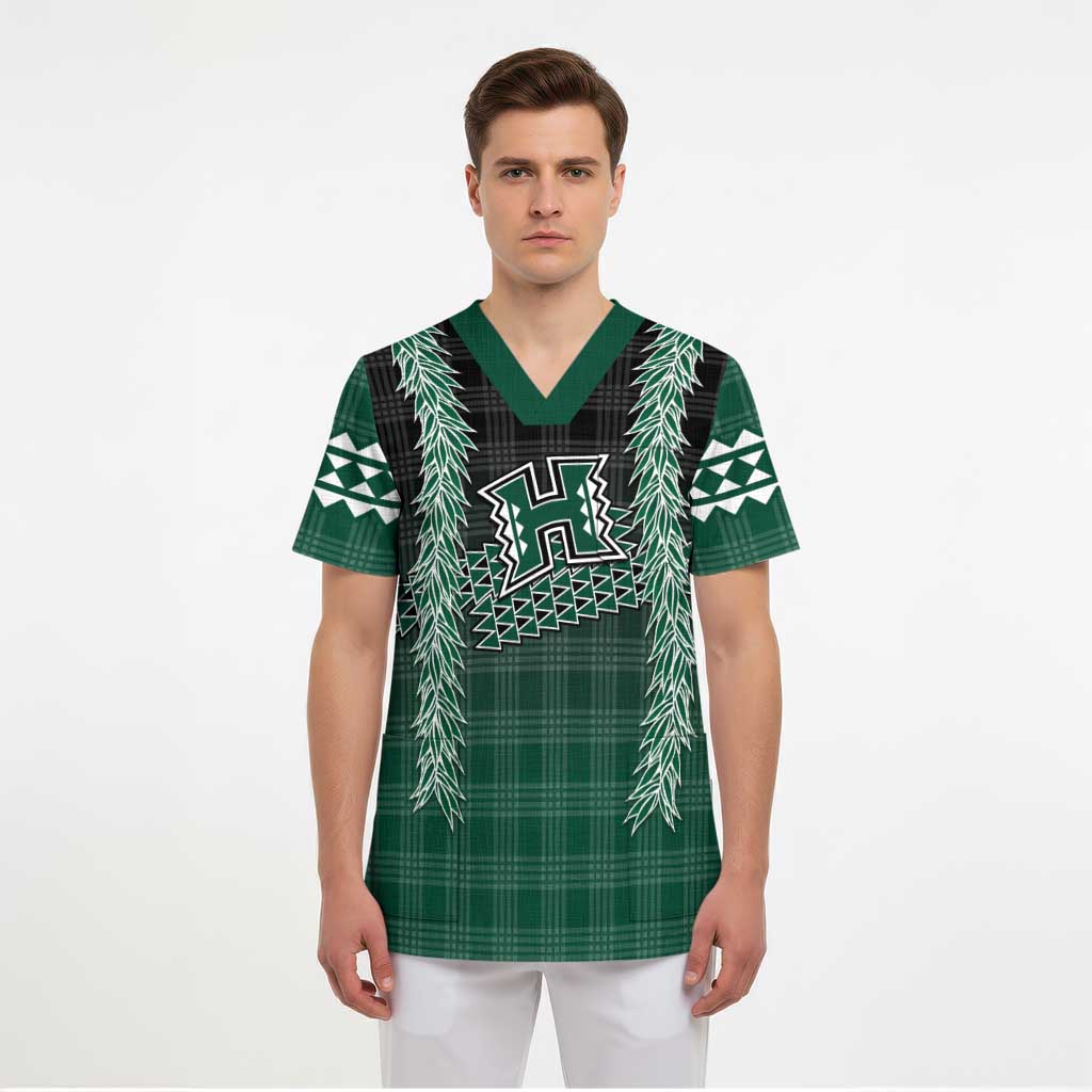 Rainbow Warriors Hawaii Palaka Scrub Top Maile Lei - Polynesian Pride