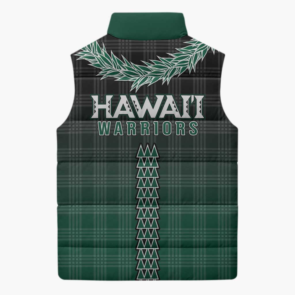 Rainbow Warriors Hawaii Palaka Sleeveless Puffer Jacket Maile Lei - Polynesian Pride