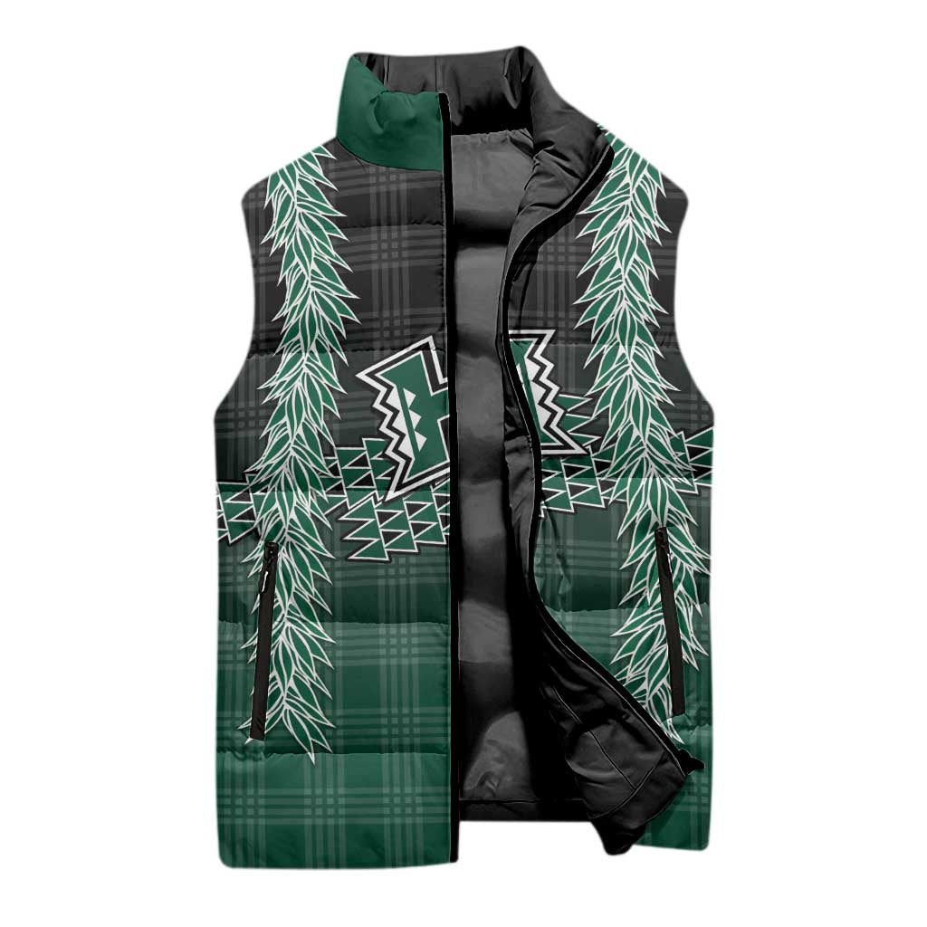 Rainbow Warriors Hawaii Palaka Sleeveless Puffer Jacket Maile Lei - Polynesian Pride