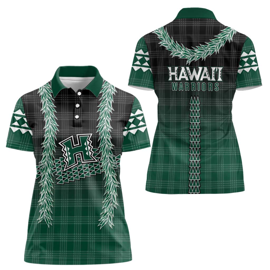 Rainbow Warriors Hawaii Palaka Women Polo Shirt Maile Lei - Polynesian Pride