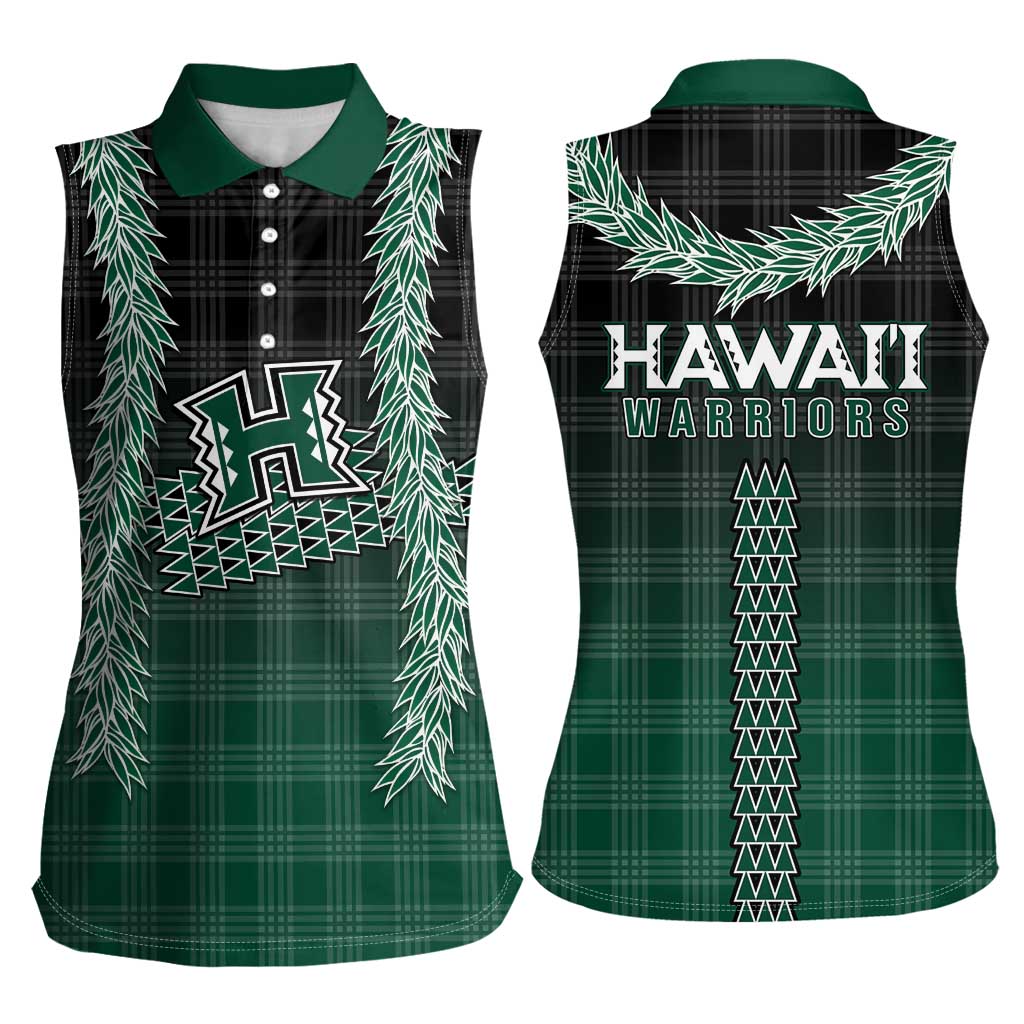 Rainbow Warriors Hawaii Palaka Women Sleeveless Polo Shirt Maile Lei - Polynesian Pride