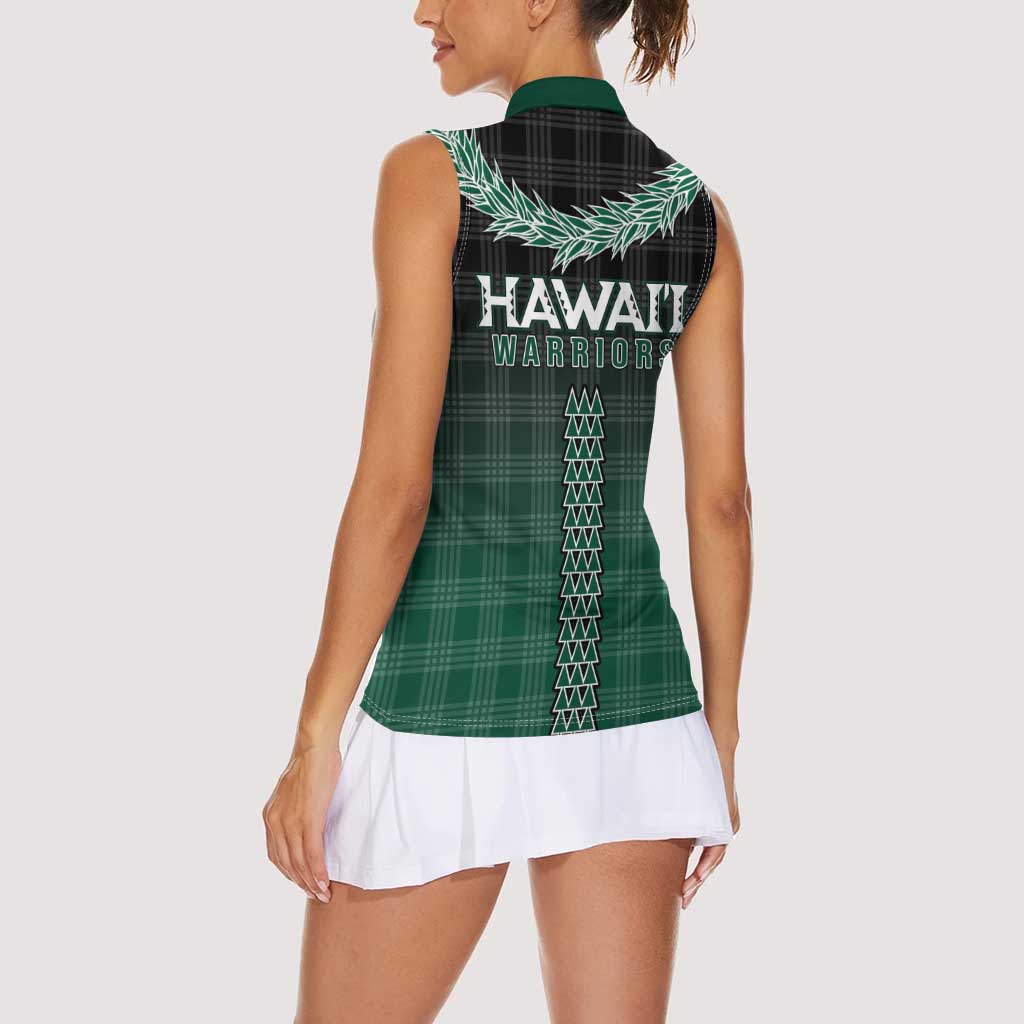 Rainbow Warriors Hawaii Palaka Women Sleeveless Polo Shirt Maile Lei - Polynesian Pride
