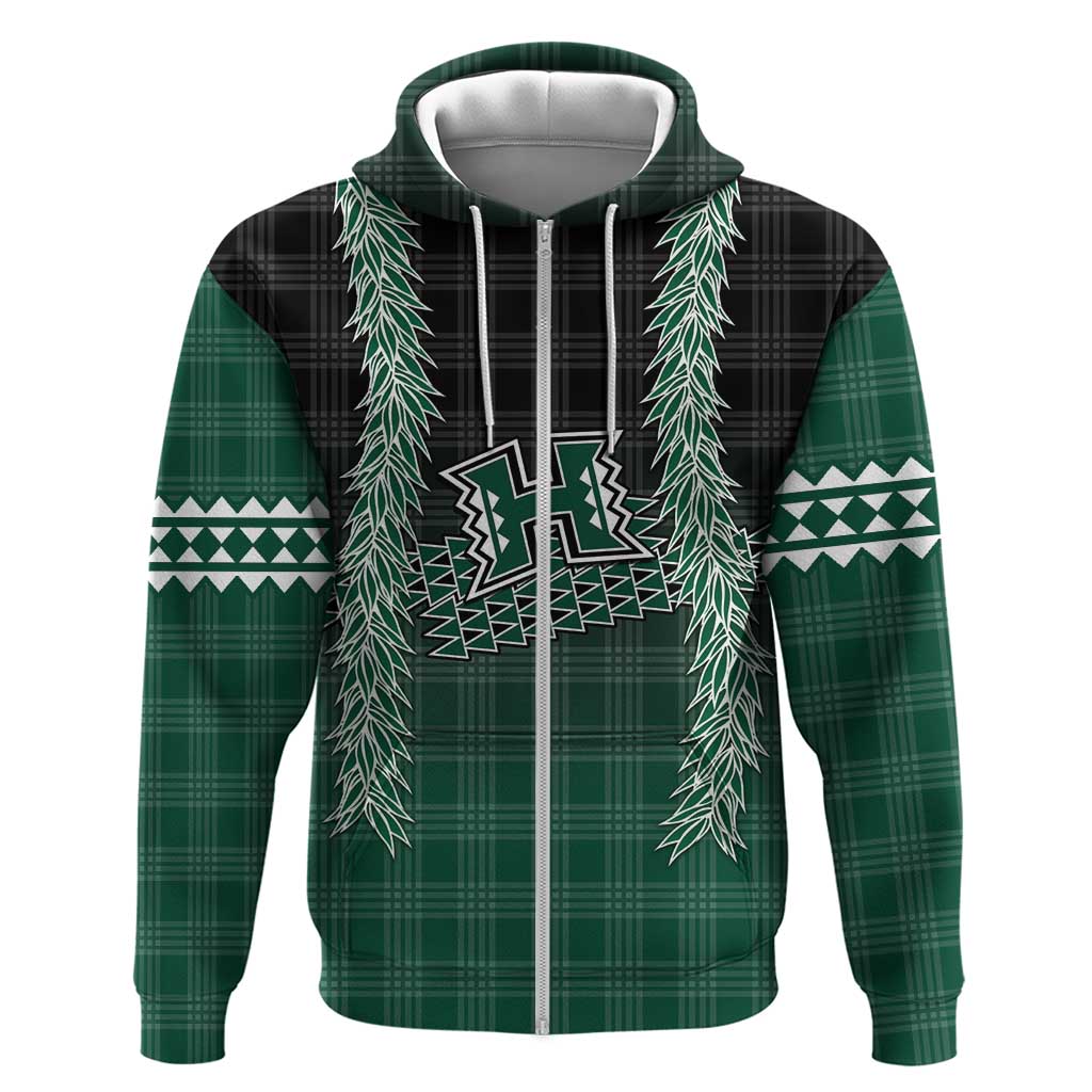 Rainbow Warriors Hawaii Palaka Zip Hoodie Maile Lei - Polynesian Pride