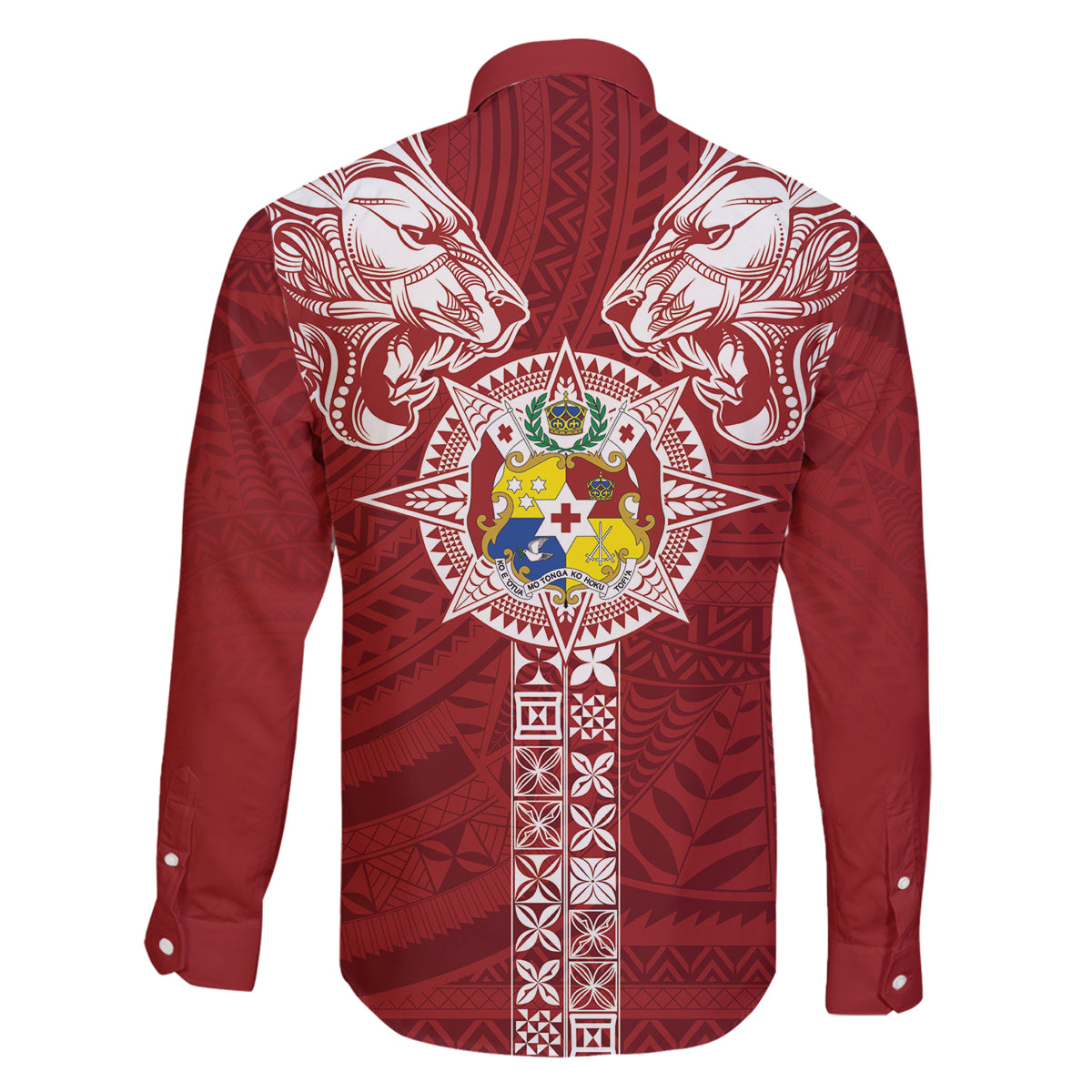 Tonga Independence Day Family Matching Long Sleeve Bodycon Dress and Hawaiian Shirt Tongatapu Lion Ngatu Motifs