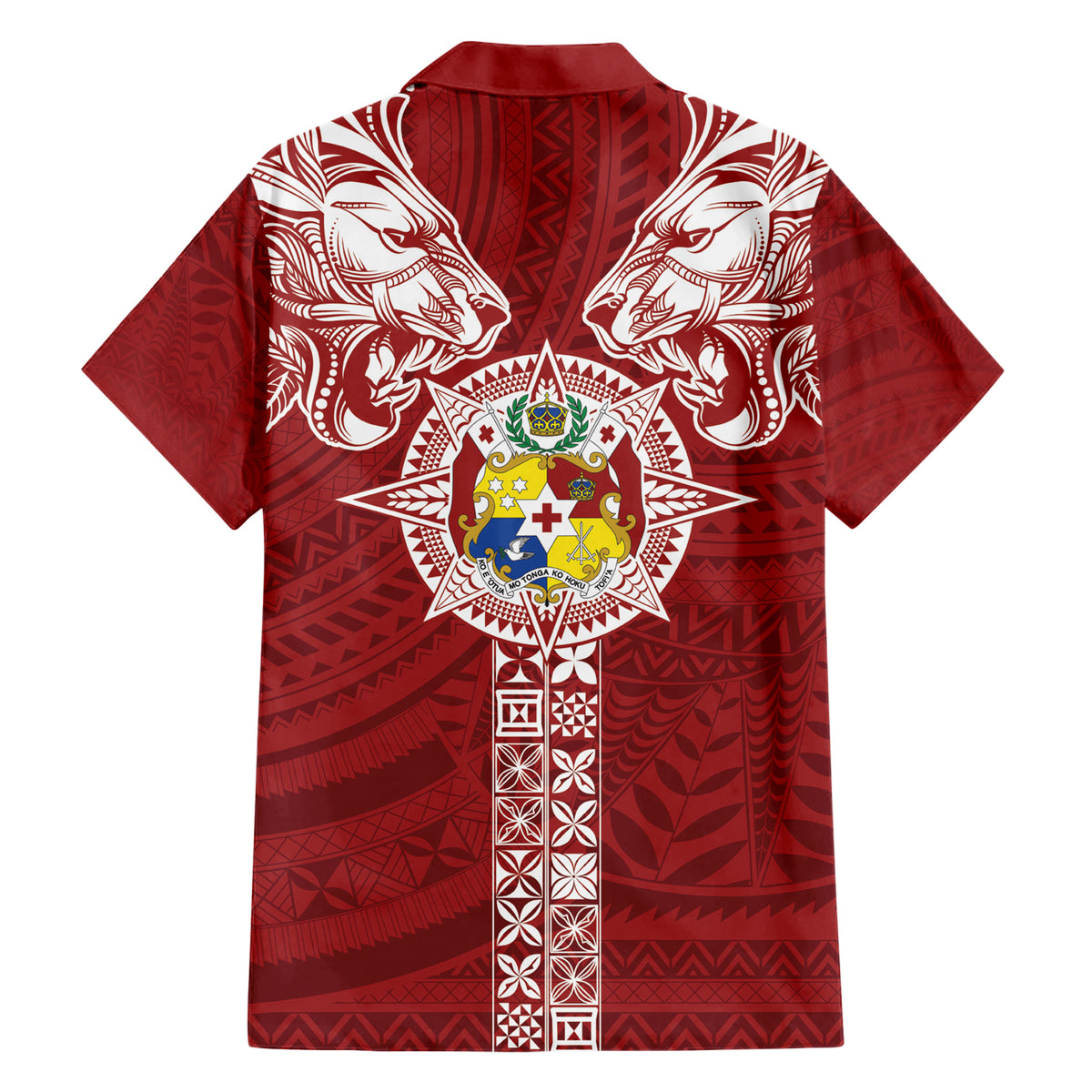 Tonga Independence Day Family Matching Short Sleeve Bodycon Dress and Hawaiian Shirt Tongatapu Lion Ngatu Motifs