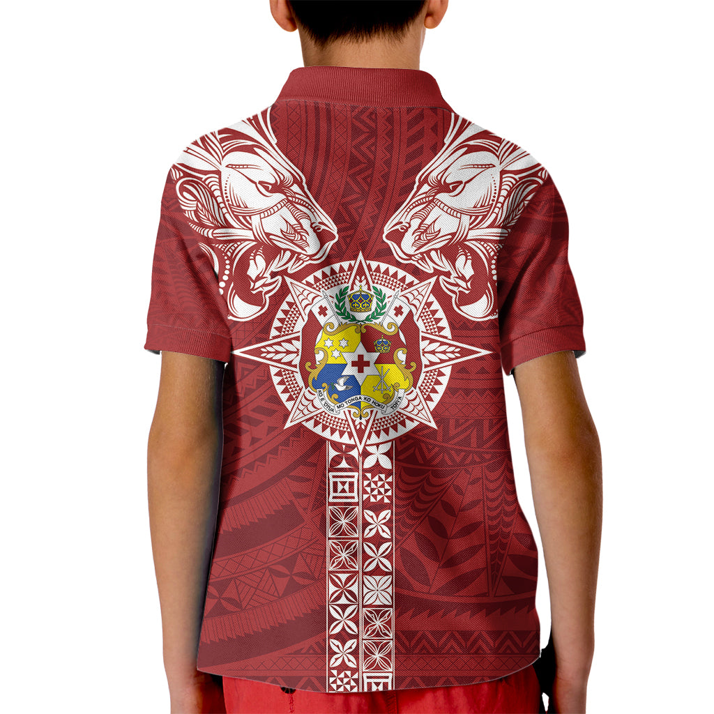 Tonga Independence Day Kid Polo Shirt Tongatapu Lion Ngatu Motifs