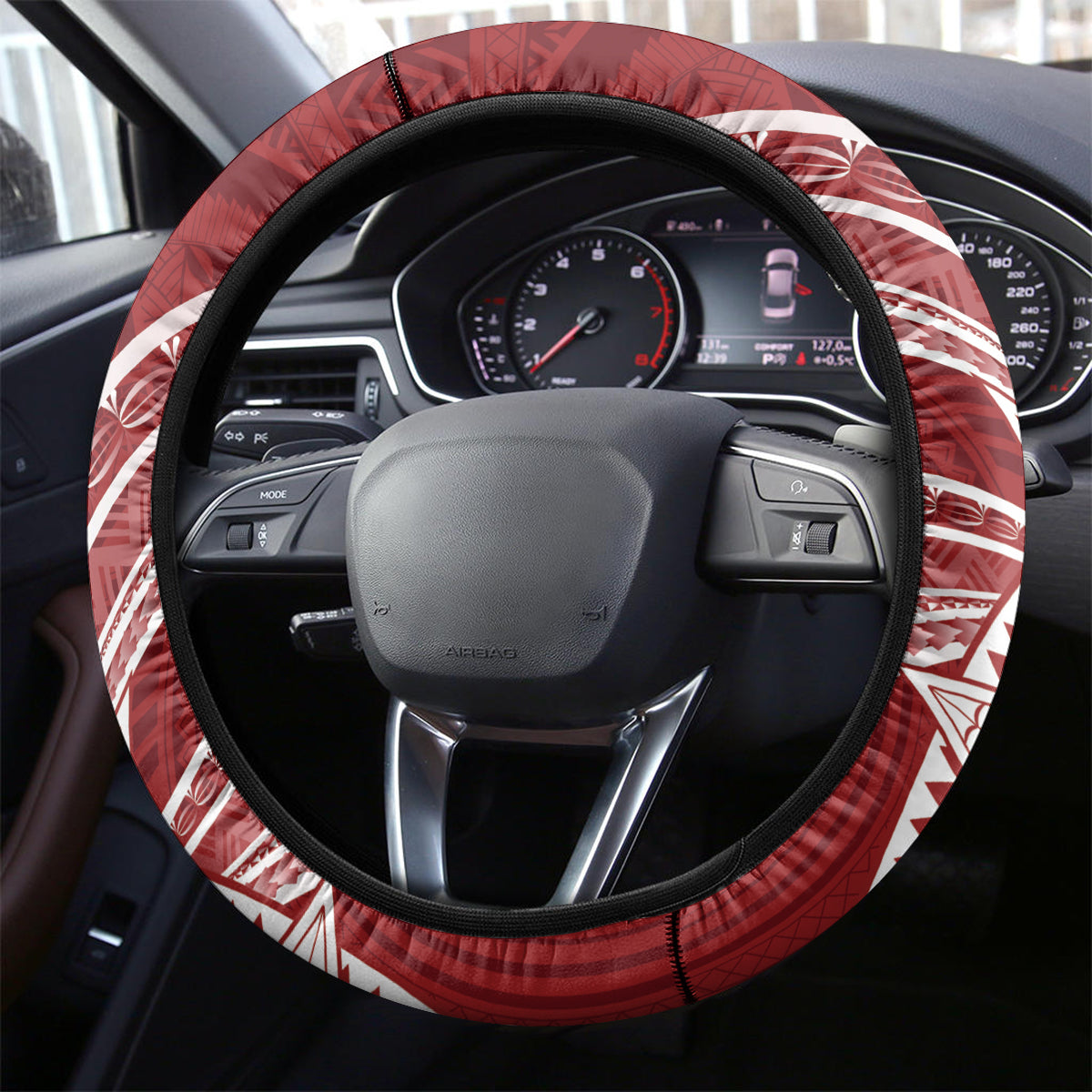 Tonga Independence Day Steering Wheel Cover Tongatapu Lion Ngatu Motifs
