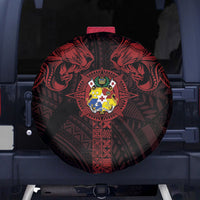 Tonga Independence Day Spare Tire Cover Tongatapu Lion Ngatu Motifs Black Ver.