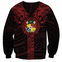 Tonga Independence Day Sweatshirt Tongatapu Lion Ngatu Motifs Black Ver.