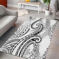 Polynesia Plumeria Lei Area Rug White Curves Motif LT7 - Polynesian Pride