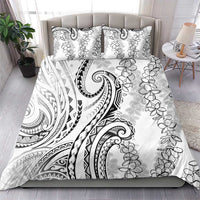Polynesia Plumeria Lei Bedding Set White Curves Motif