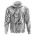 Polynesia Plumeria Lei Hoodie White Curves Motif