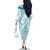 Polynesia Plumeria Lei Family Matching Off The Shoulder Long Sleeve Dress and Hawaiian Shirt White Turquoise Curves Motif
