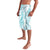 Polynesia Plumeria Lei Lavalava White Turquoise Curves Motif