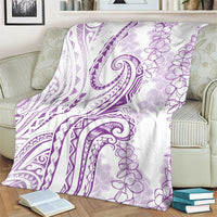 Polynesia Plumeria Lei Blanket White Violet Curves Motif LT7 - Polynesian Pride