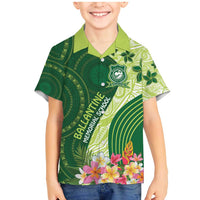 Fiji Ballantine Memorial High School Personalised Family Matching Mermaid Dress and Hawaiian Shirt Masi Tapa Mix Plumeria