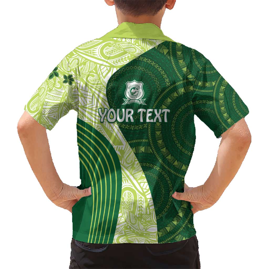 Fiji Ballantine Memorial High School Personalised Kid Hawaiian Shirt Masi Tapa Mix Plumeria