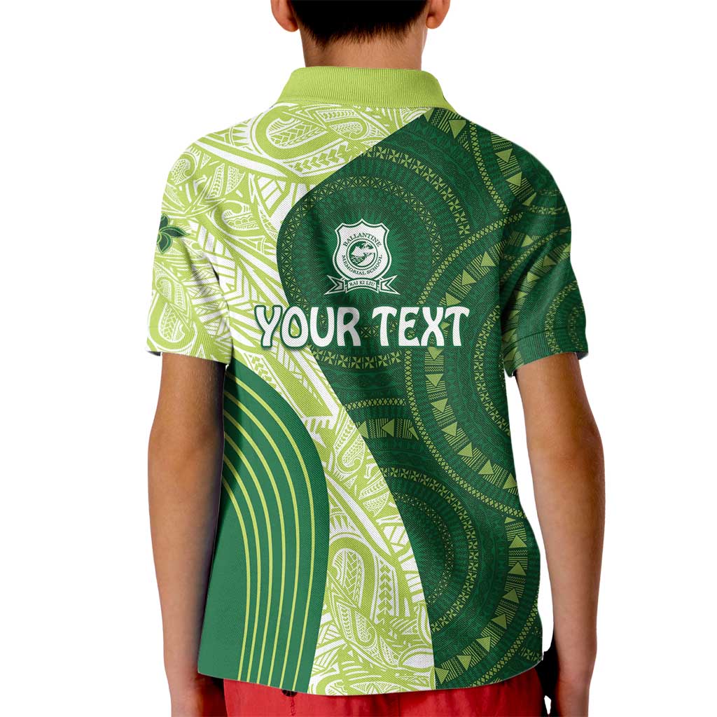 Fiji Ballantine Memorial High School Personalised Kid Polo Shirt Masi Tapa Mix Plumeria