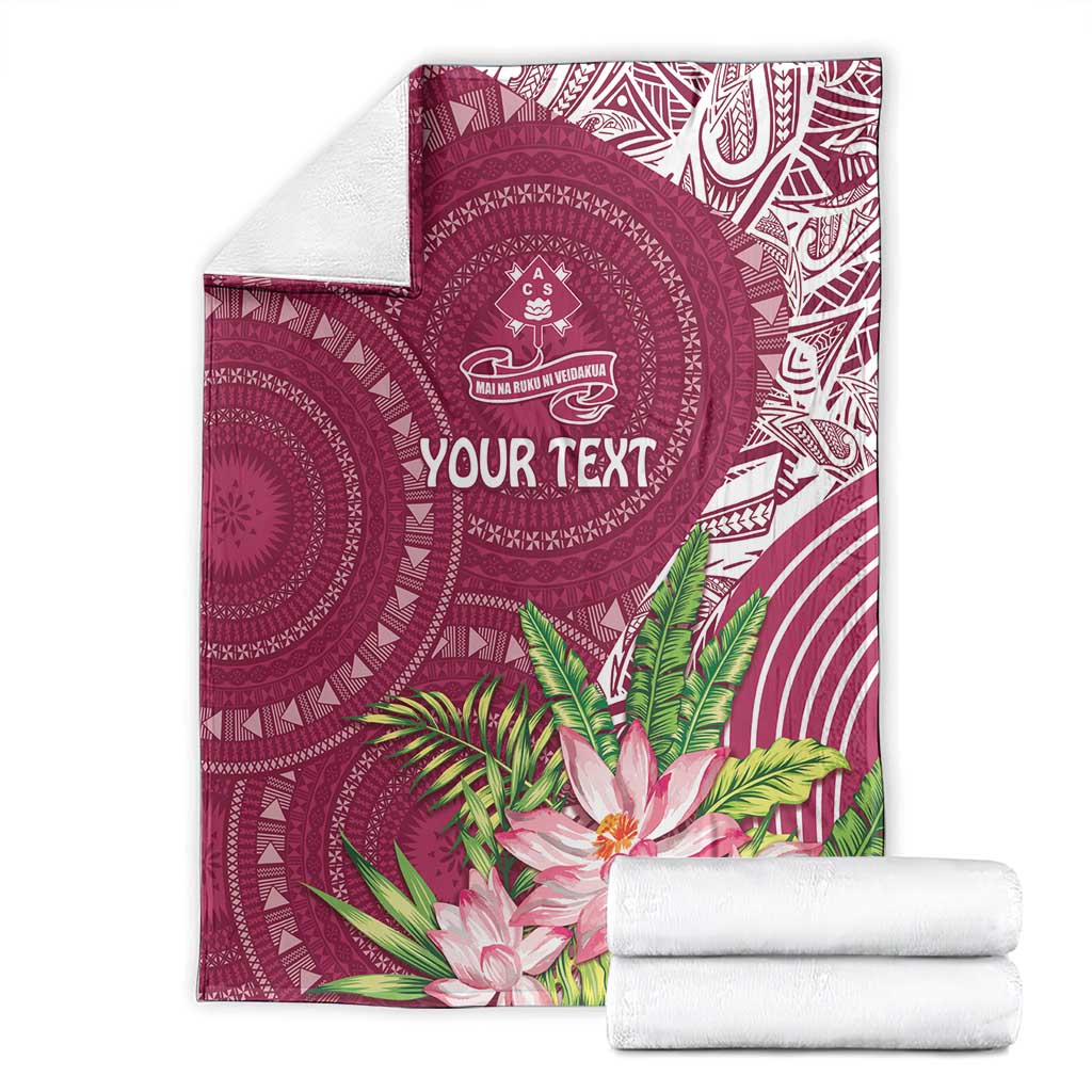 Fiji Adi Cakobau School Personalised Blanket Masi Tapa Mix Plumeria