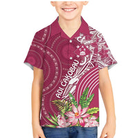 Fiji Adi Cakobau School Personalised Family Matching Mermaid Dress and Hawaiian Shirt Masi Tapa Mix Plumeria