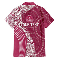 Fiji Adi Cakobau School Personalised Family Matching Off The Shoulder Long Sleeve Dress and Hawaiian Shirt Masi Tapa Mix Plumeria