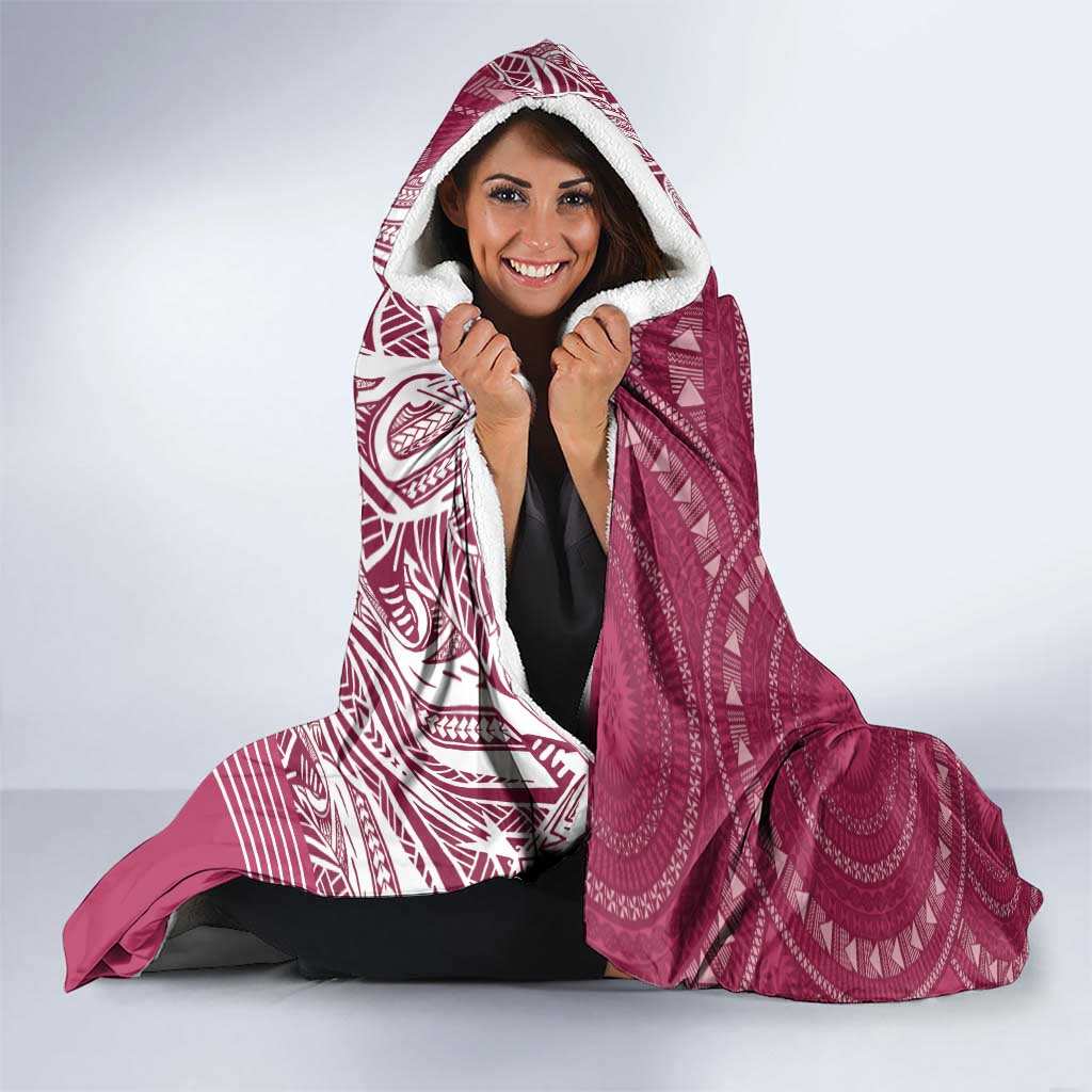 Fiji Adi Cakobau School Personalised Hooded Blanket Masi Tapa Mix Plumeria