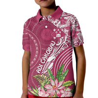 Fiji Adi Cakobau School Personalised Kid Polo Shirt Masi Tapa Mix Plumeria
