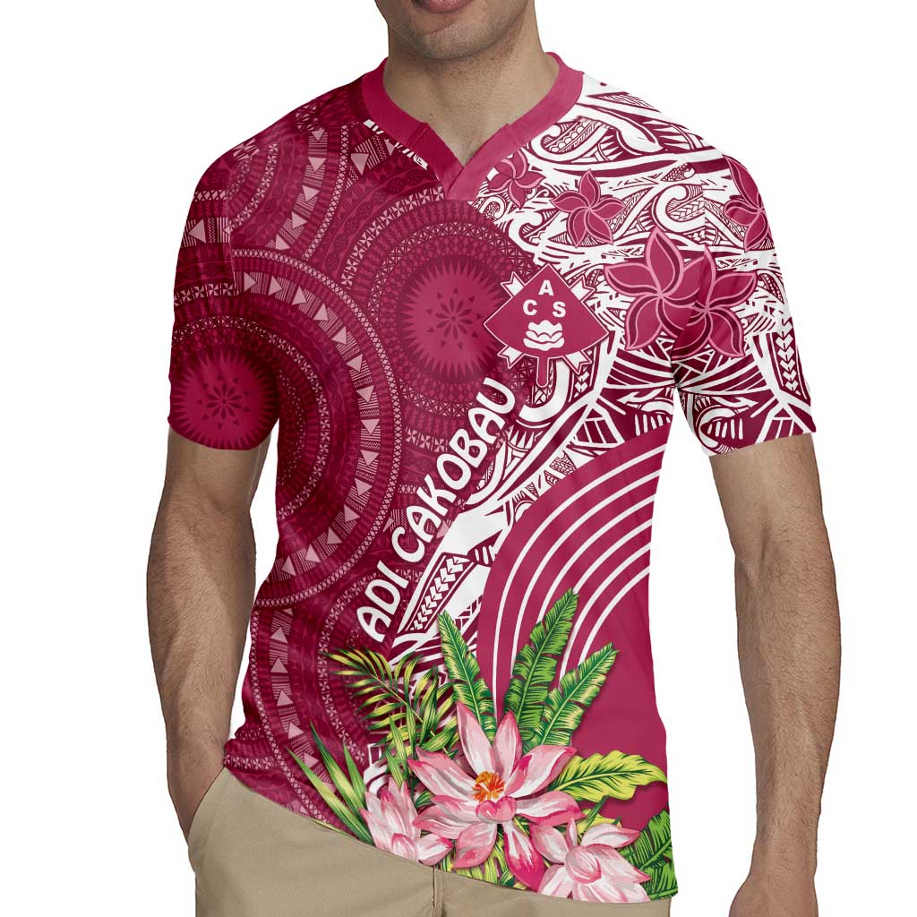 Fiji Adi Cakobau School Personalised Rugby Jersey Masi Tapa Mix Plumeria