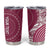 Fiji Adi Cakobau School Personalised Tumbler Cup Masi Tapa Mix Plumeria