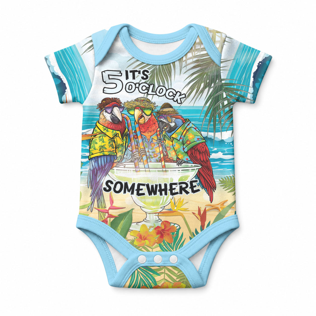 It's 5 o'clock Somewhere Baby Onesie Beach Party