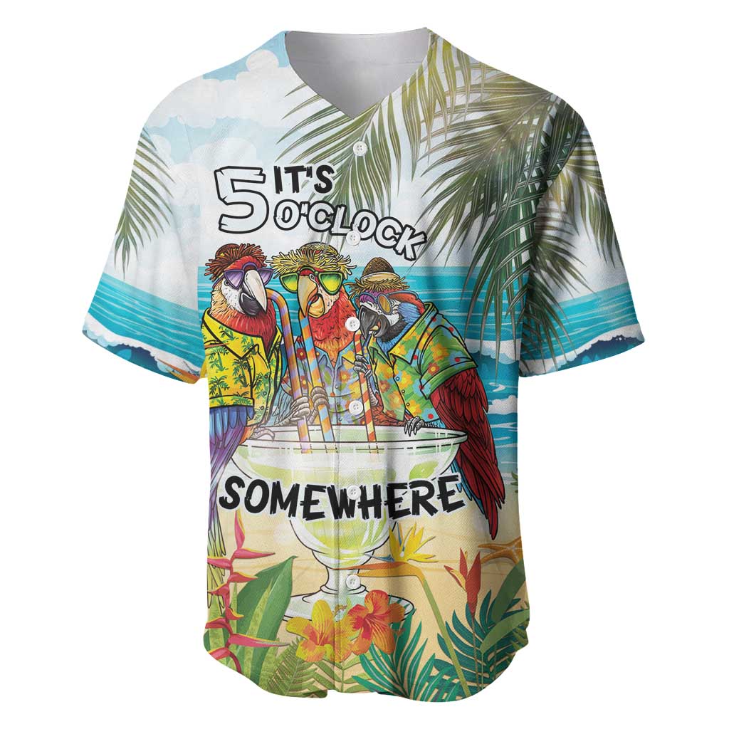 It's 5 o'clock Somewhere Baseball Jersey Beach Party LT7 Colorful - Polynesian Pride