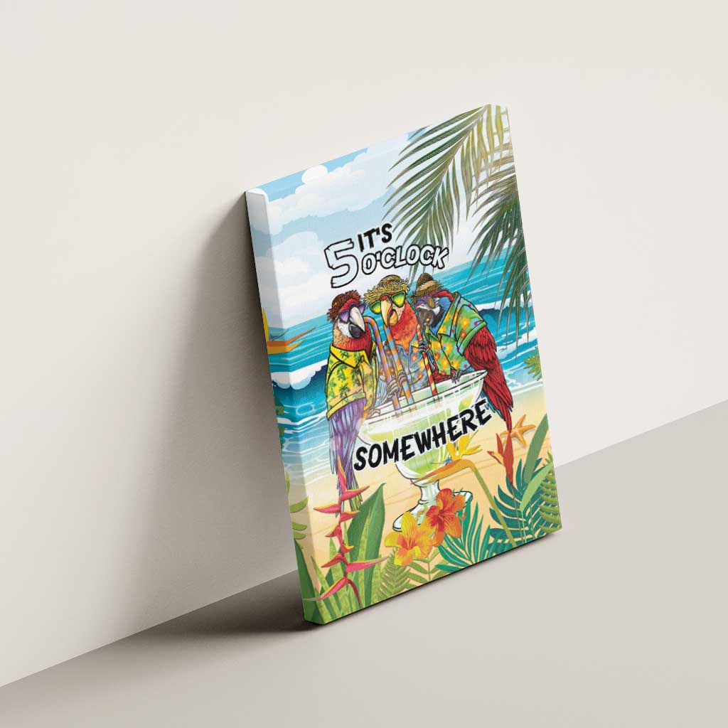It's 5 o'clock Somewhere Canvas Wall Art Beach Party - Polynesian Pride