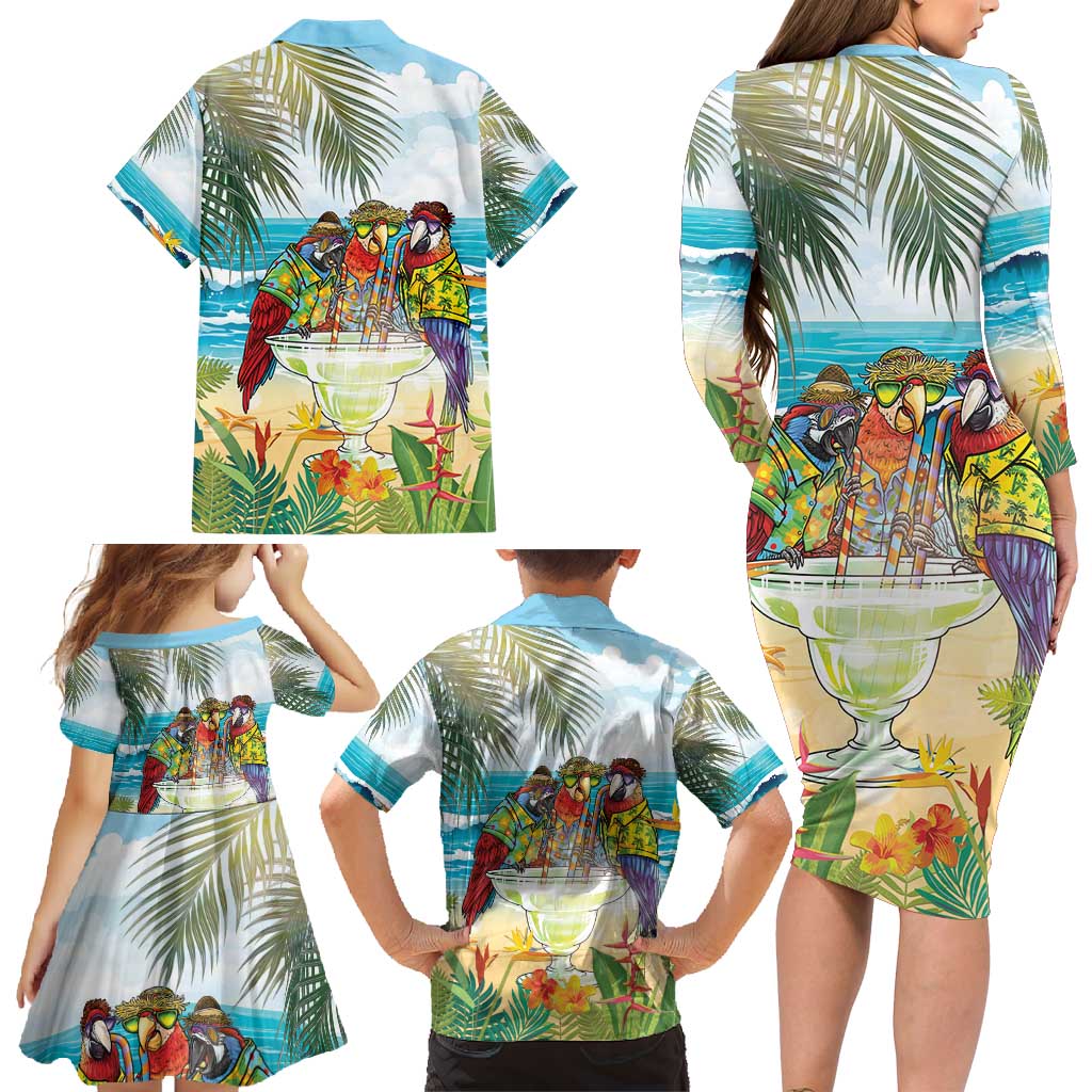 It's 5 o'clock Somewhere Family Matching Long Sleeve Bodycon Dress and Hawaiian Shirt Beach Party - Polynesian Pride