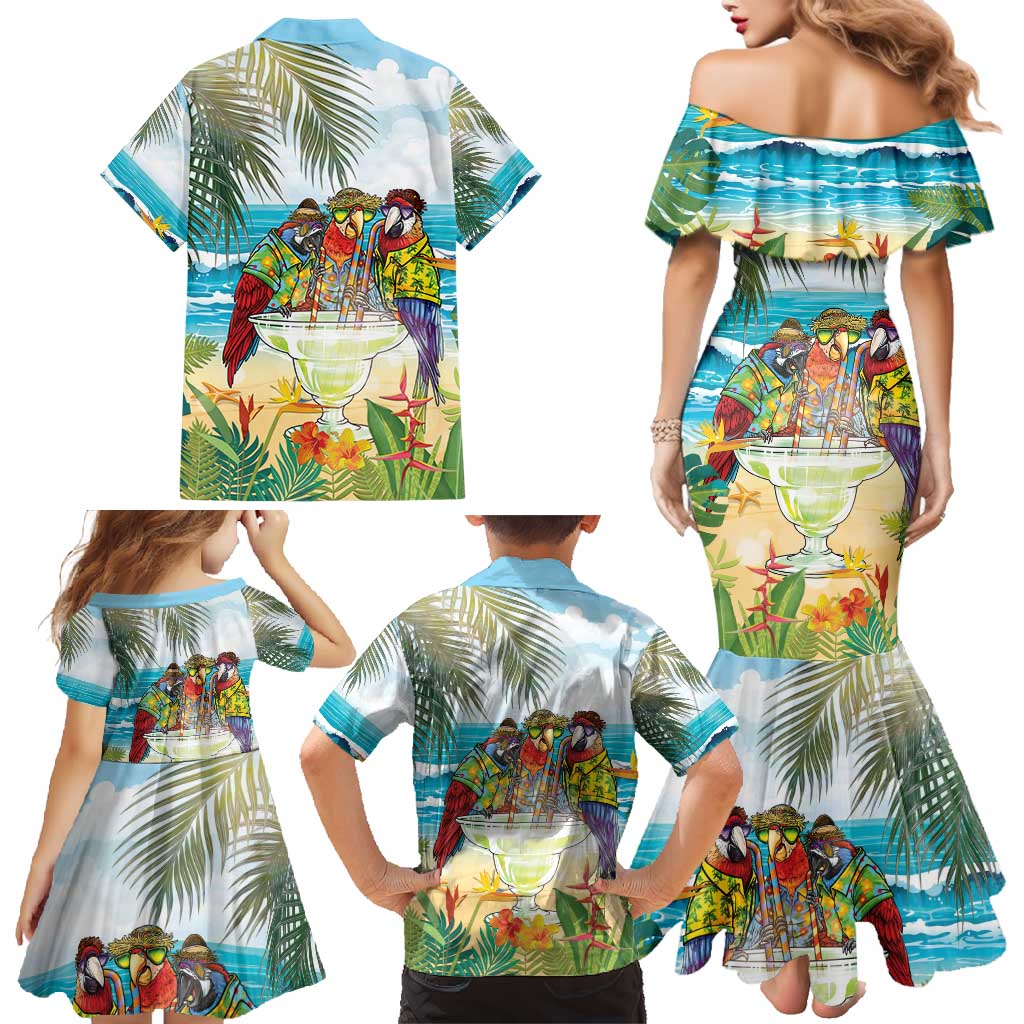 It's 5 o'clock Somewhere Family Matching Mermaid Dress and Hawaiian Shirt Beach Party - Polynesian Pride