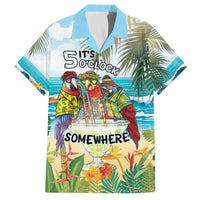 It's 5 o'clock Somewhere Family Matching Off The Shoulder Long Sleeve Dress and Hawaiian Shirt Beach Party - Polynesian Pride