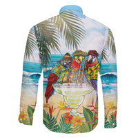 It's 5 o'clock Somewhere Family Matching Off The Shoulder Long Sleeve Dress and Hawaiian Shirt Beach Party - Polynesian Pride